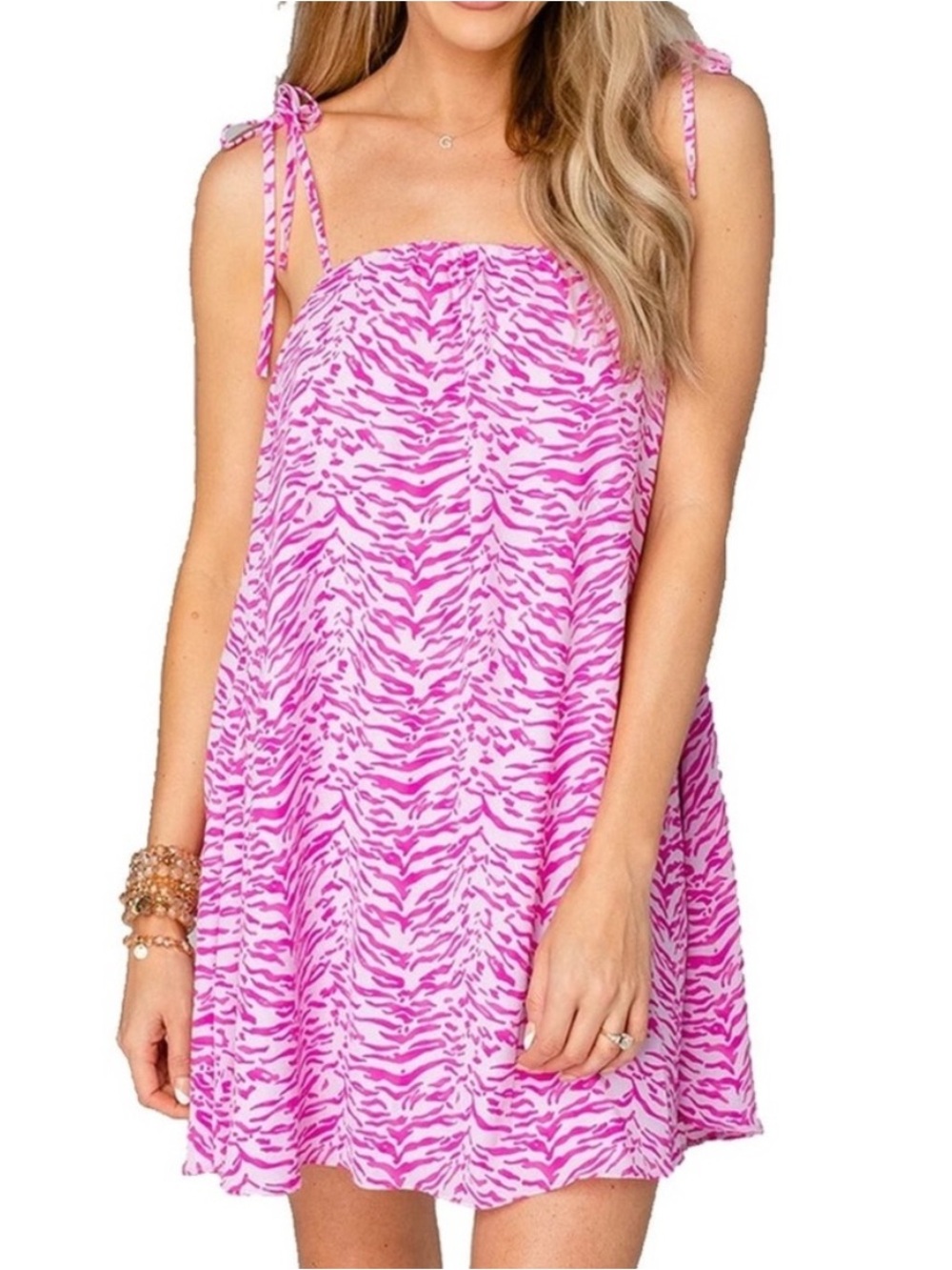 Buddy Love | Pink & Magenta Animal Print Dress | Size Medium | Bold, Fun